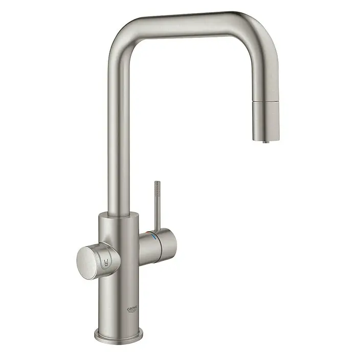 Grohe Standventil Blue Home - U-Auslauf, CO2-Messung, Supersteel - Diagonale Ansicht