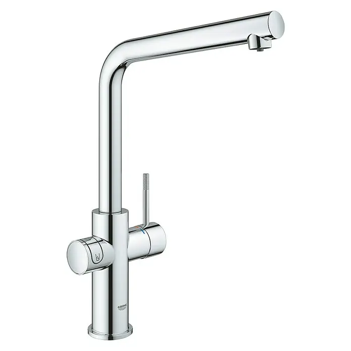 Grohe Spültischarmatur Blue Home - L-Auslauf, CO2-Messung, Chrom - Diagonale Ansicht