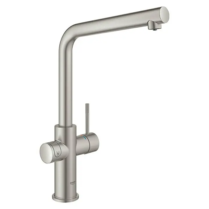 Grohe Keukenkraan Blue Home - L-uitloop, CO2-meting, Supersteel - Diagonaal zicht