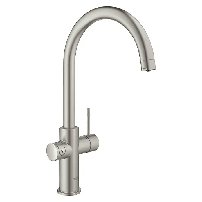 Grohe Keukenkraan Blue Home - C-uitloop, CO2-meting, Supersteel - Diagonaal zicht