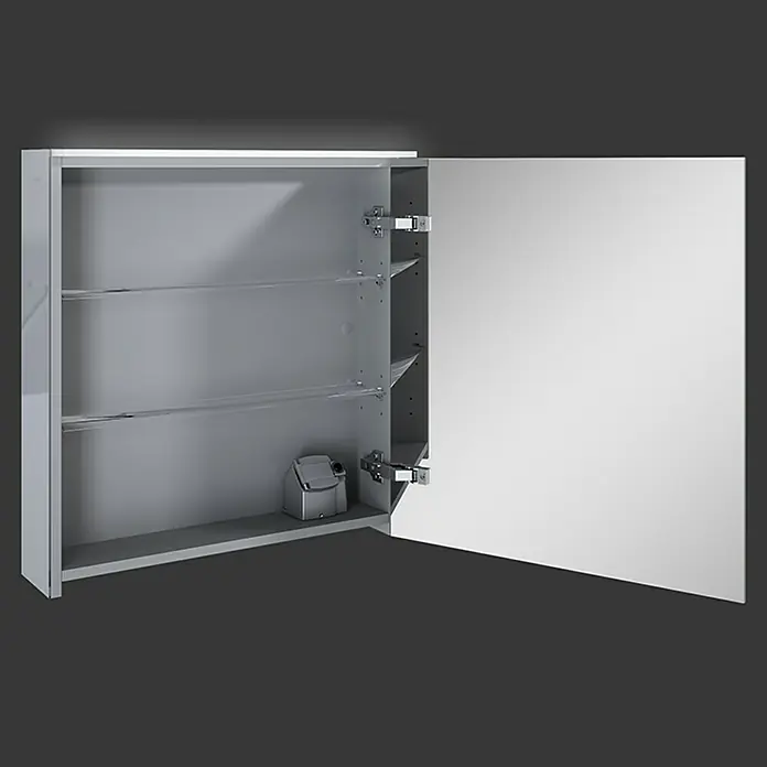 Riva Look LED-Spiegelschrank - B x H: 60 x 64,8 cm, Mit Beleuchtung, Spanplatte, Farblos - Anwendungsbeispiel