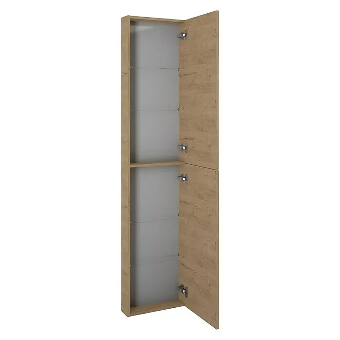 Riva Vulcano Hochschrank - 40 x 12,6 x 180 cm, Canela Eiche - Vorderansicht