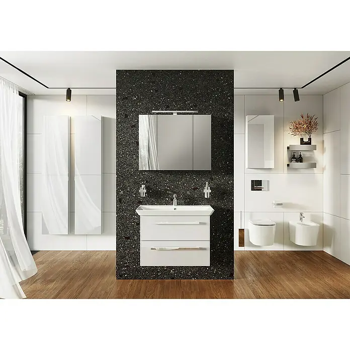 Riva Vulcano Hochschrank - 40 x 12,6 x 180 cm, Weiß - Stimmungsaufnahme