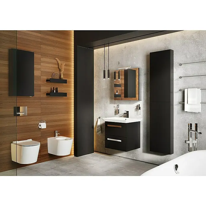 Riva Badregal Vulcano/Joy - L x B x H: 14,7 x 40 x 8 cm, Schwarz - Stimmungsaufnahme