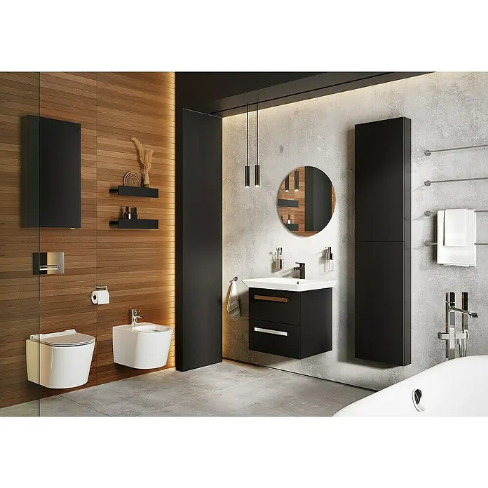 Riva Vulcano Hängeschrank - 40 x 12,6 x 80 cm, Schwarz - Stimmungsaufnahme