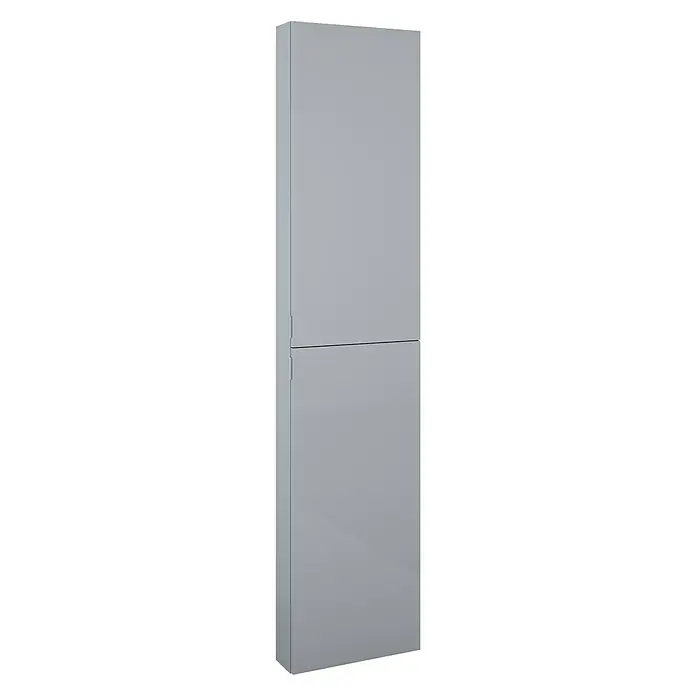 Riva Vulcano Hochschrank - 40 x 12,6 x 180 cm, Hellgrau - Diagonale Ansicht