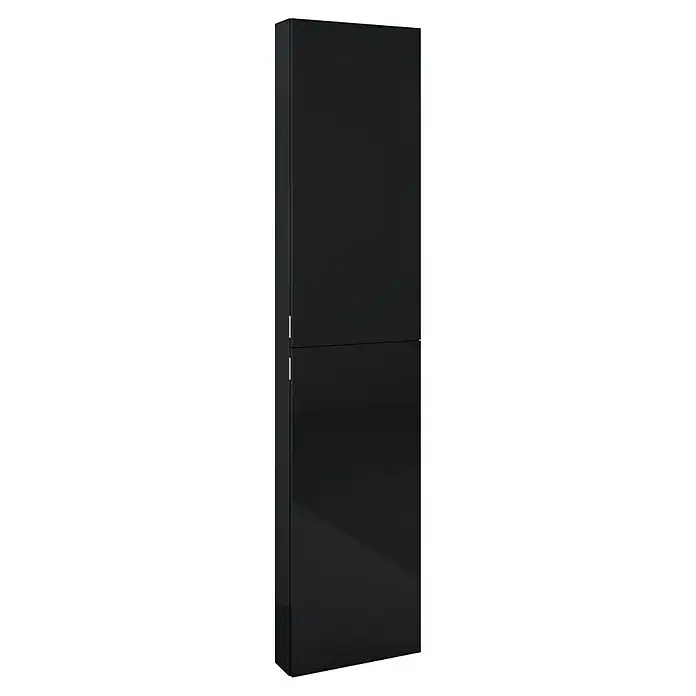 Riva Vulcano Hochschrank - 40 x 12,6 x 180 cm, Schwarz - Diagonale Ansicht