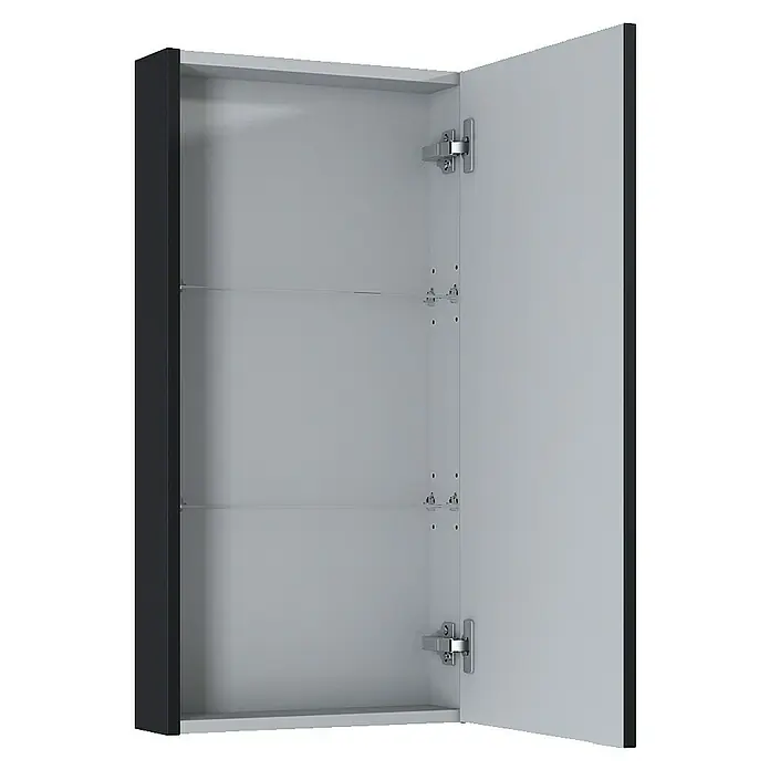 Riva Vulcano Hängeschrank - 40 x 12,6 x 80 cm, Schwarz - Diagonale Ansicht
