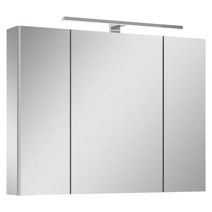 Riva Vulcano LED-Spiegelschrank - 80,6 x 13 x 61,8 cm, Mit Beleuchtung, Spanplatte - Diagonale Ansicht