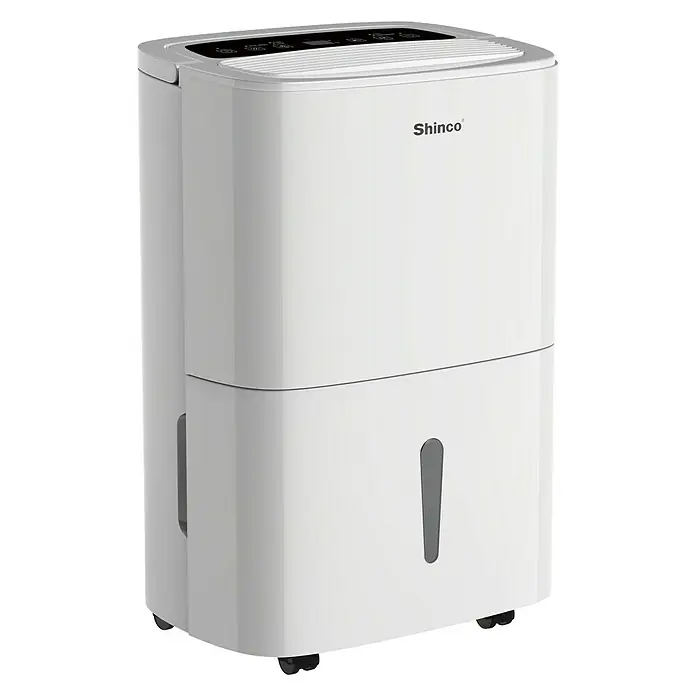 Luftentfeuchter Tech 30 - 540 W, 30 l/Tag, 24 x 34,3 x 51,2 cm, Rollen - Diagonale Ansicht