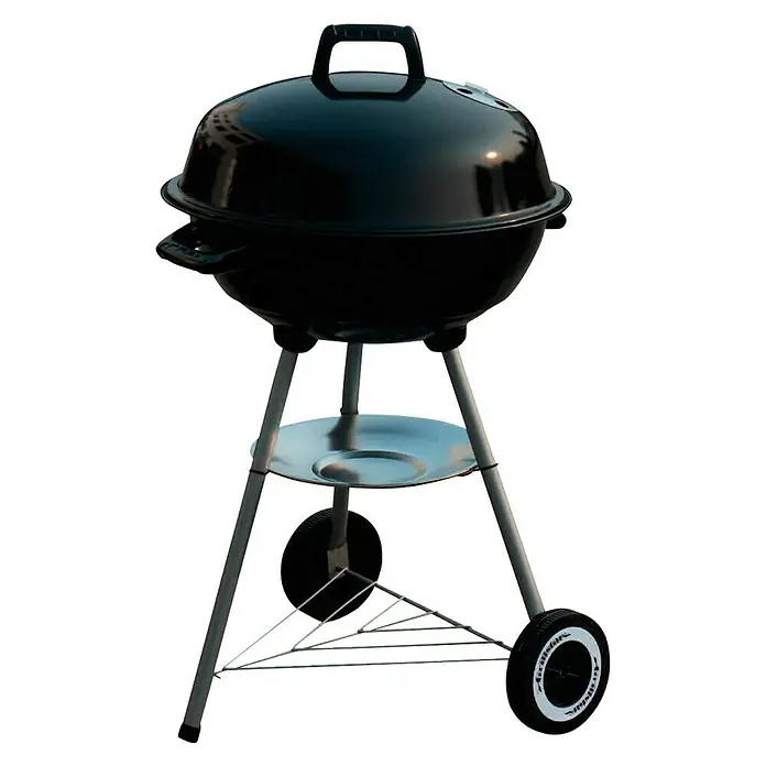 Grillstar Kugelgrill Montana - Schwarz, Hauptgrillfläche: Ø 46 cm - Diagonale Ansicht