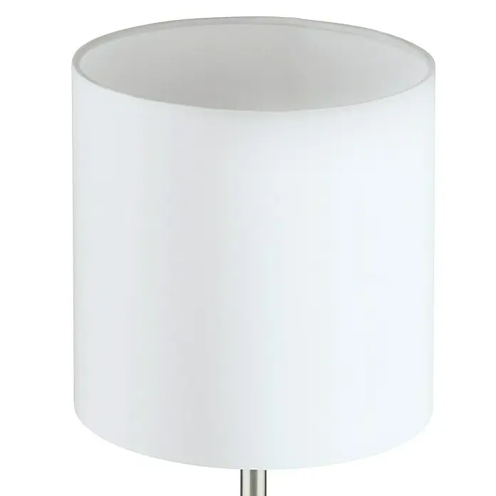 Eglo Pasteri Tischleuchte rund - 60 W, Ø x H: 180 mm x 40 cm, Nickel matt, Weiß, E27 - Detailaufnahme