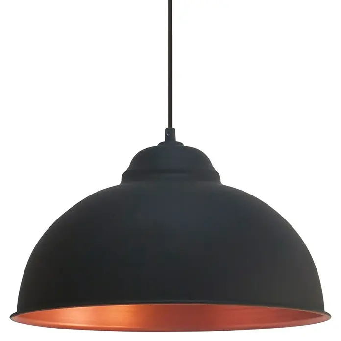 Eglo Pendelleuchte rund - Schwarz/Kupfer - Detailaufnahme