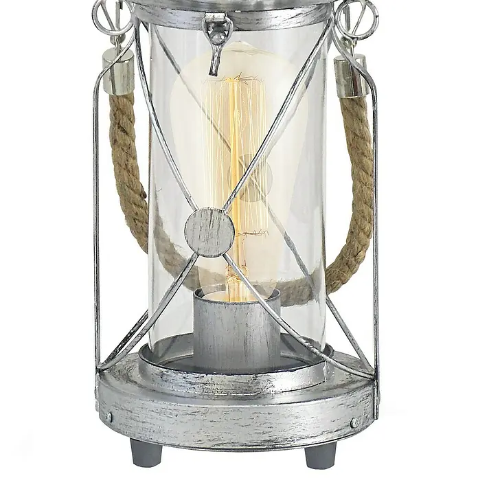 Eglo Tischleuchte Bradford - 60 W, Silber, Ø x H: 14 x 33 cm - Detailaufnahme