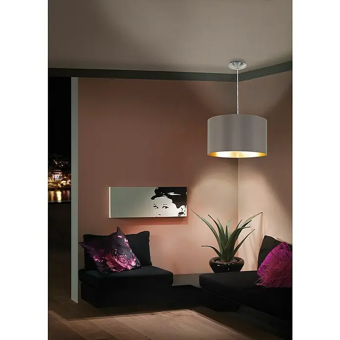 Eglo Maserlo Pendelleuchte rund - Höhe: 110 cm, Durchmesser: 380 mm - Stimmungsaufnahme