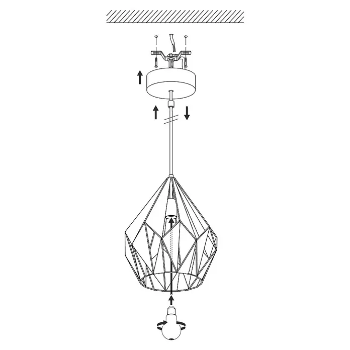 Eglo Carlton 1 Pendelleuchte rund Carlton 1 - Höhe: 110 cm - Skizze