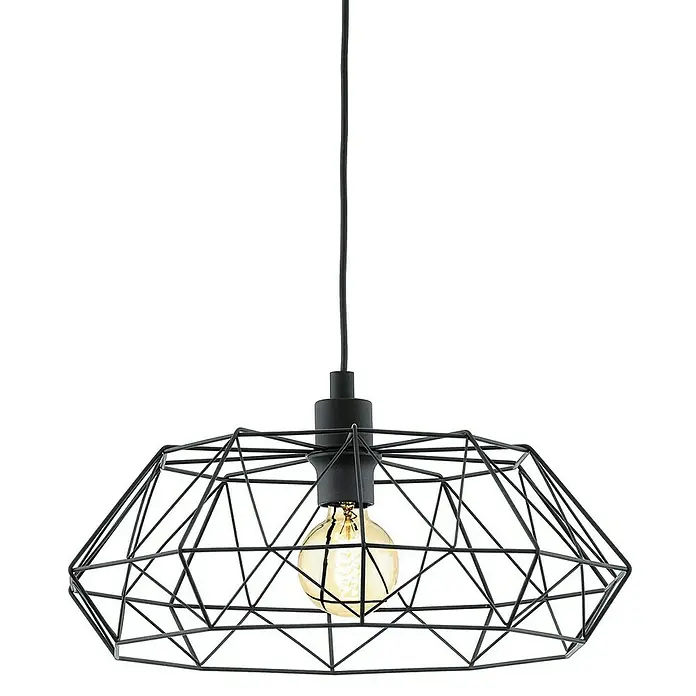 Eglo Pendelleuchte rund Carlton 2 - Höhe: 110 cm, Schwarz - Detailaufnahme