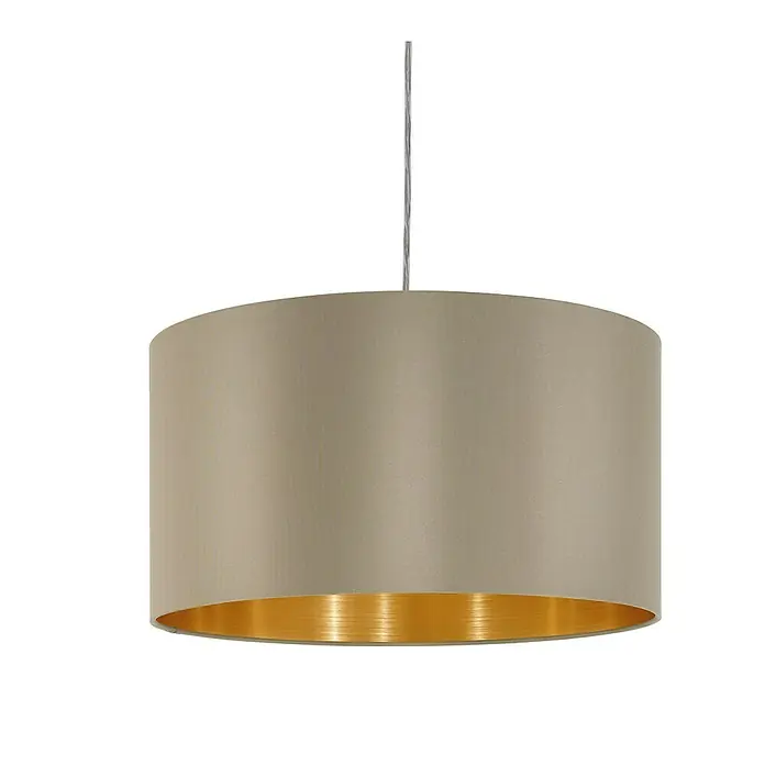 Eglo Maserlo Pendelleuchte rund - Ø x H: 380 mm x 110 cm, Taupe/Gold - Detailaufnahme