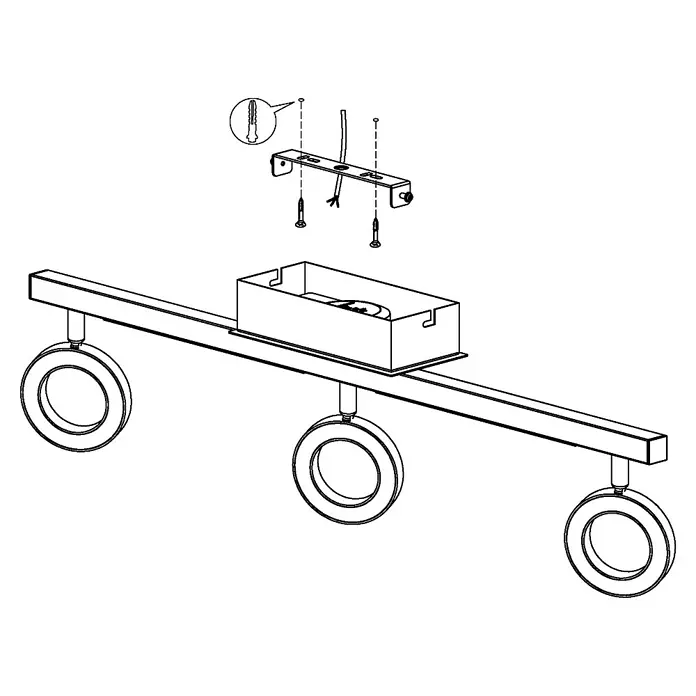 Eglo LED-Deckenstrahler Cardillio 1 - 16,5 W, Chrom, Warmweiß - Skizze