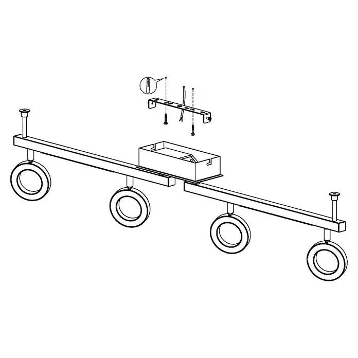 Eglo LED-Deckenstrahler Cardillio 1 - 19,4 W, Chrom, Warmweiß - Skizze
