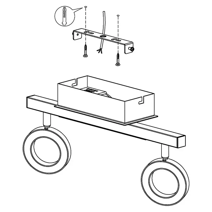 Eglo LED-Deckenstrahler Cardillio 1 - 9,7 W, Warmweiß - Skizze