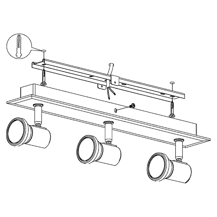 Eglo LED-Deckenstrahler Tamara 1 - 9 W, Weiß, Warmweiß - Skizze