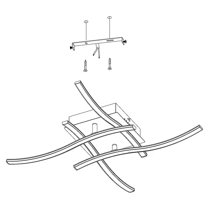 Eglo LED-Deckenleuchte Valmora - L x B x H: 56 x 56 x 10,5 cm, Warmweiß - Skizze