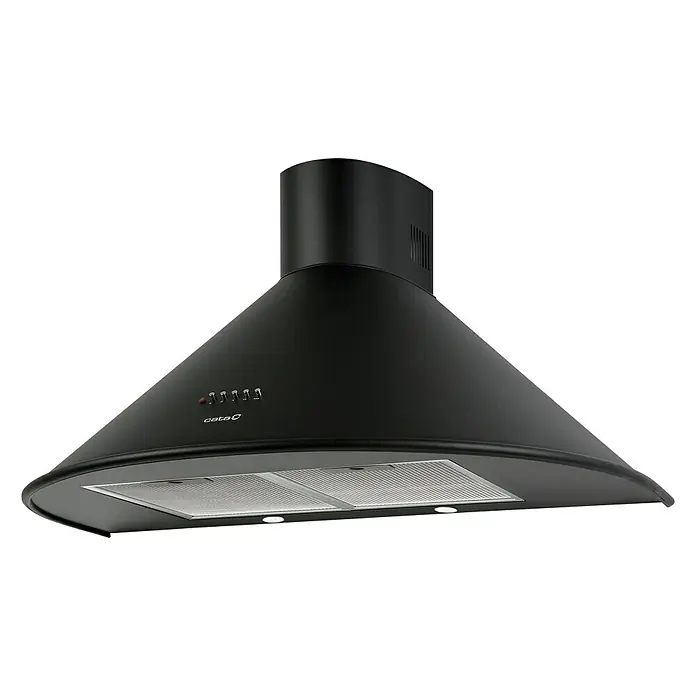 Cata Campana de pared Q 600 BK - Ancho: 60 cm, Potencia de aire máx.: 645 m³/h, Negro - Vista angular