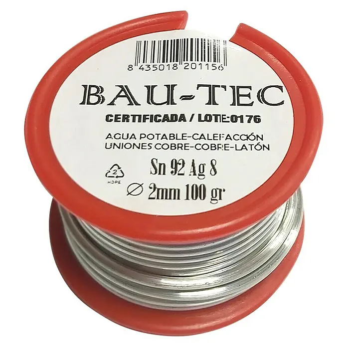 Bobina para soldar estaño - plata 8% - Diámetro: 2 mm, 100 g - Vista angular