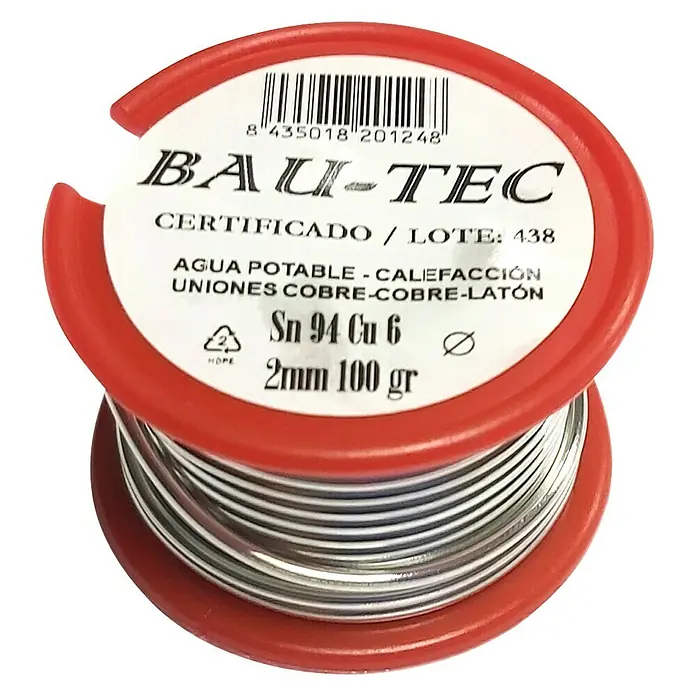 Bobina para soldar estaño - cobre 6% - Diámetro: 2 mm, 100 g - Vista angular