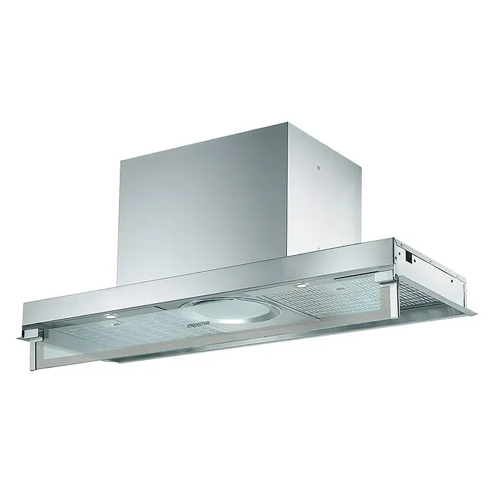 Mepamsa Campana integrable Sahara - Ancho: 90 cm, Potencia de aire máx.: 430 m³/h, Acero inoxidable - Vista angular