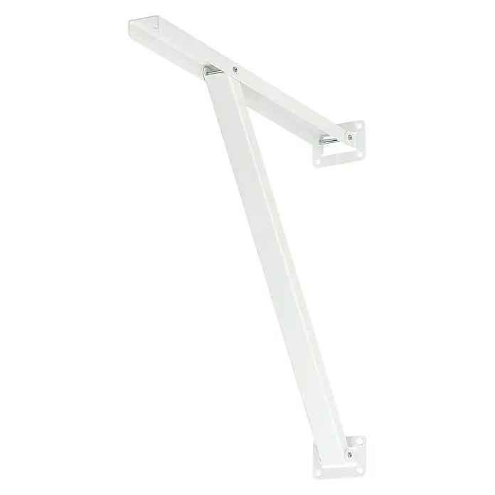 Stabilit Escuadra de estantería inclinada - L x An x Al: 315 x 30 x 390 mm, Carga soportada: 200 kg, Blanco - Vista angular