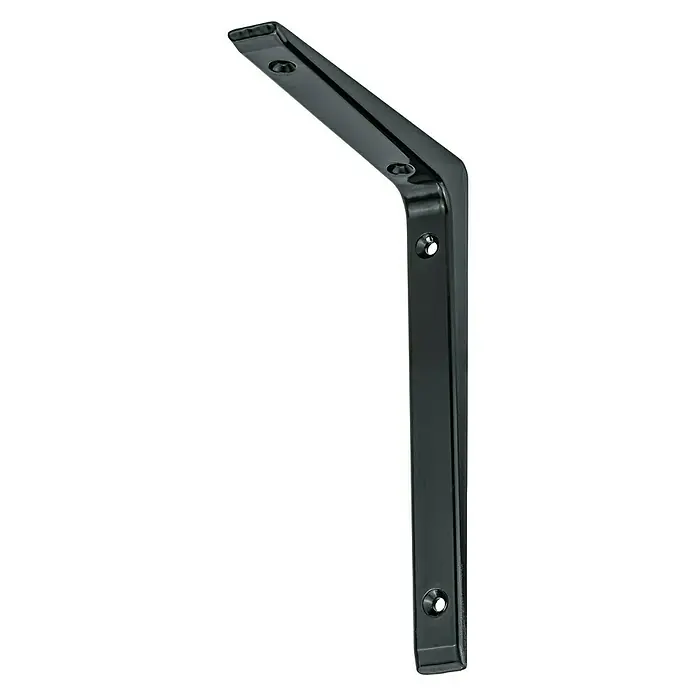 Stabilit Escuadra de estantería elegant - L x An x Al: 200 x 26 x 300 mm, Carga soportada: 95 kg, Negro - Vista angular