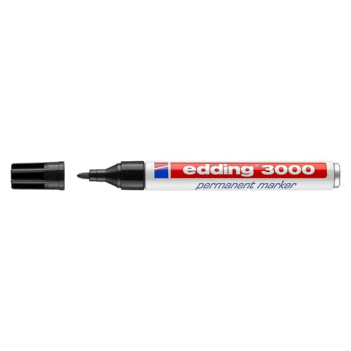 Edding Marcador permanente 3000 - Grosor de trazo: 1,5 mm - 3 mm, Negro - Vista frontal