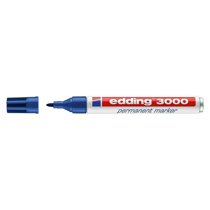 Edding Marcador permanente 3000 - Grosor de trazo: 1,5 mm - 3 mm, Azul - Vista frontal