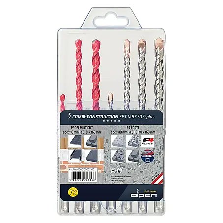 Alpen  SDS-Plus-Bohrersatz Combi Construction Set MB7