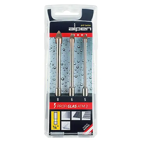 Alpen  Bohrer-Set Profi Glas ATM 3