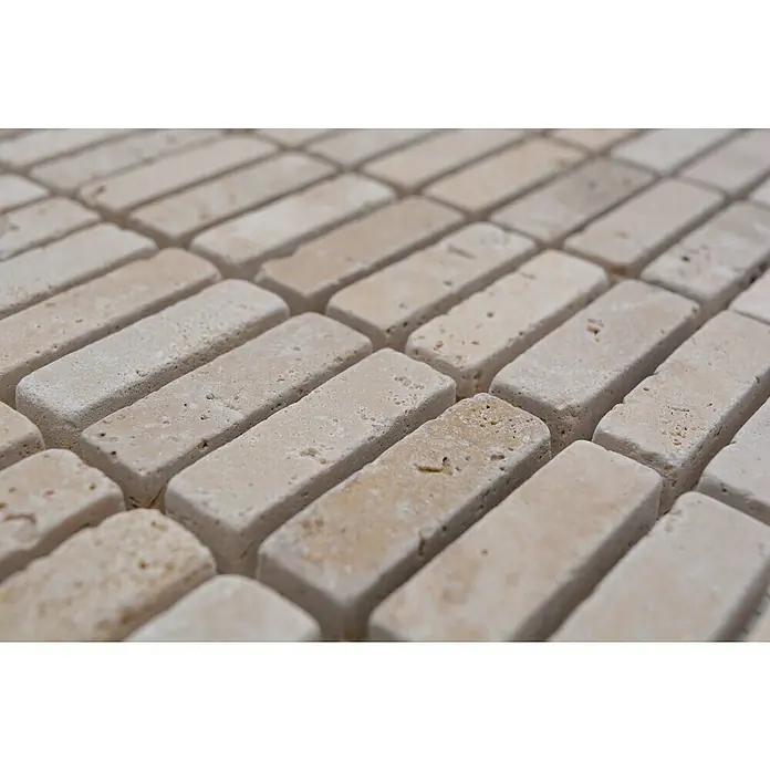 Mozaïektegel stroken Chiaro XNT 46158 - 30,5 x 30,5 cm, Beige, Mat - Close-up