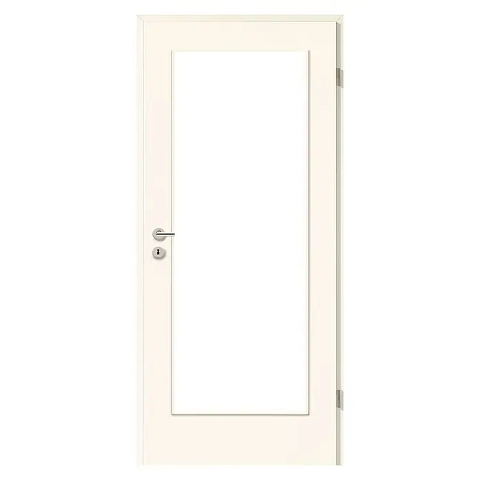GetaDoor Laminit Zimmertür GL 223 LA - 860 x 1.985 mm, DIN Anschlag: Rechts, Weiß seidenmatt, Mittellage: Röhrenspan - Vorderansicht
