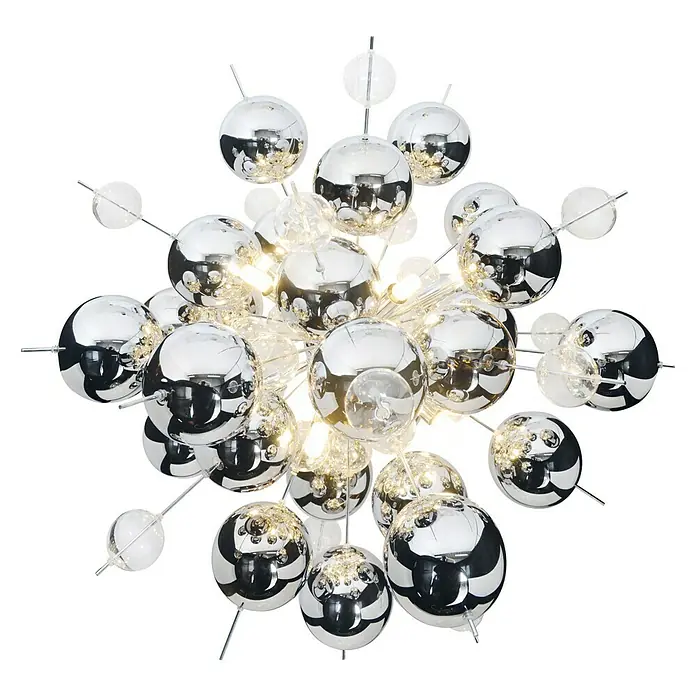 Näve Pendelleuchte Explosion - Höhe: 150 cm, Chrom - Vorderansicht