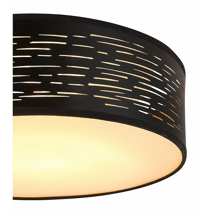 Globo LED-Deckenleuchte rund Tunno - Ø x H: 380 mm x 13 cm, Schwarz/Gold - Detailaufnahme