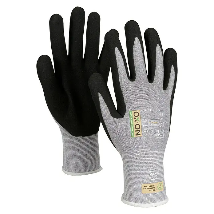 OX-ON Arbeitshandschuhe Recycle Comfort 16302 - Konfektionsgröße: 11, Grau - Vorderansicht