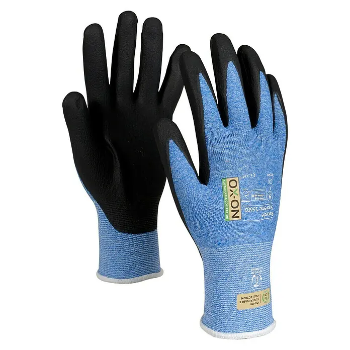 OX-ON Arbeitshandschuhe Recycle Basic 16002 - Konfektionsgröße: 11, Blau - Vorderansicht