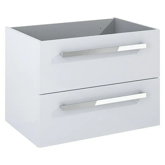 Riva Vulcano Waschtischunterschrank - 71,6 x 46 x 52 cm, Weiß, Hochglanz - Diagonale Ansicht