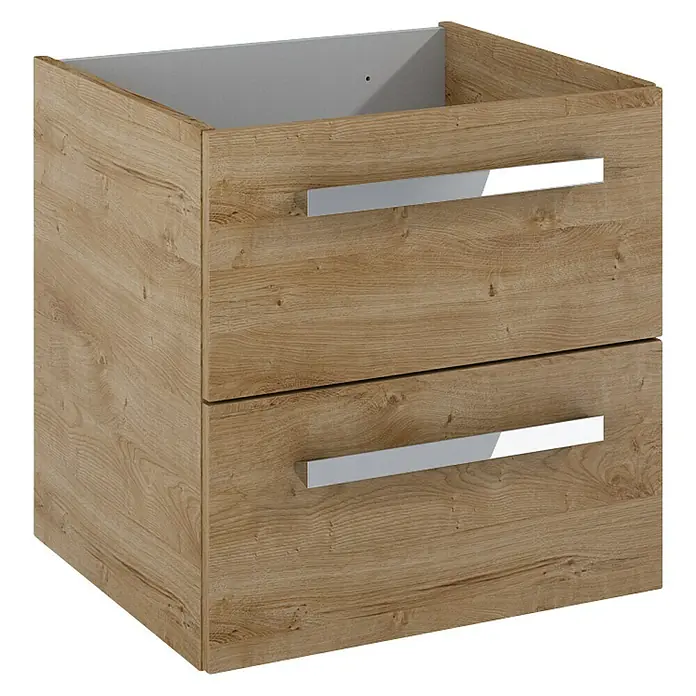 Riva Vulcano Waschtischunterschrank - 51,6 x 46 x 52 cm, Canela Eiche, Matt - Diagonale Ansicht
