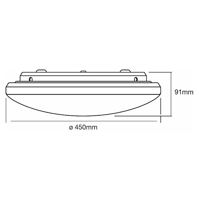 Ledvance LED-Wand- & Deckenleuchte Sparkle Click Dim - 24 W, Warmweiß, Farbtemperatur: 3.000 K - Skizze