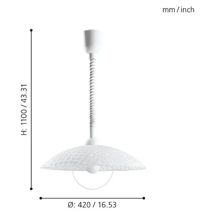 Eglo Pendelleuchte Alvez - Höhe: 110 cm - Skizze