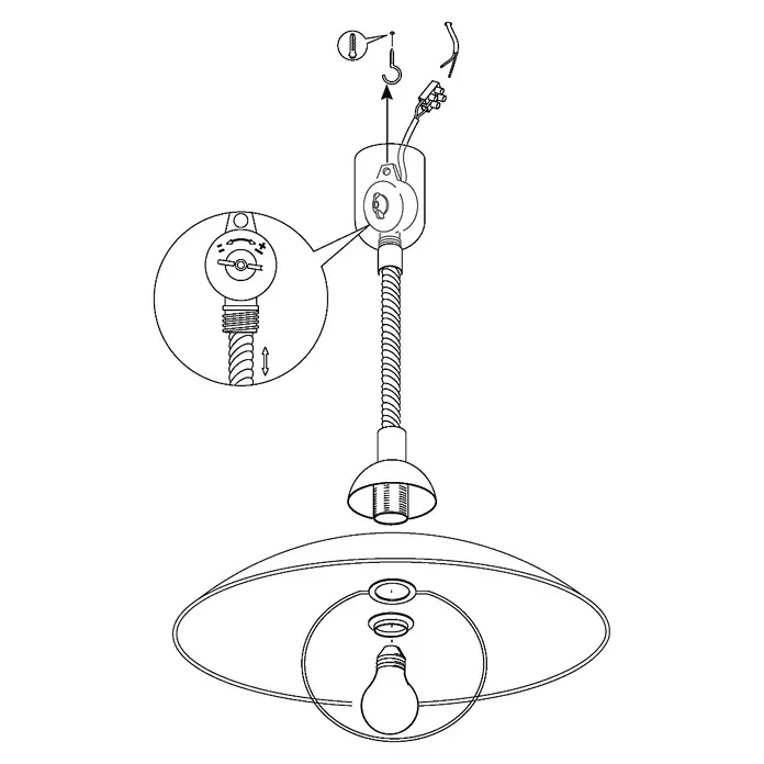 Eglo Pendelleuchte Alvez - Höhe: 110 cm - Skizze