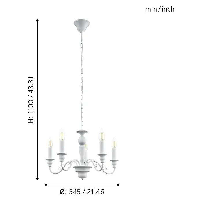 Eglo Pendelleuchte Caposile - Höhe: 110 cm - Skizze