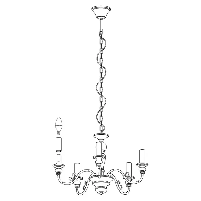 Eglo Pendelleuchte Caposile - Höhe: 110 cm - Skizze